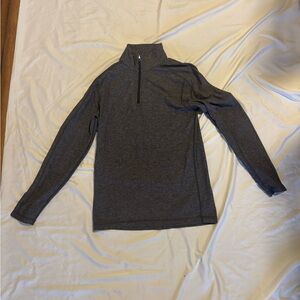 Heathered Black/white Soft Jersey Lululemon Half Zip
